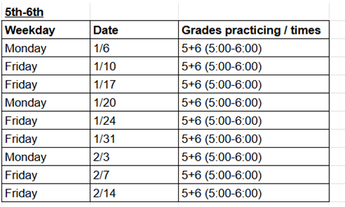 5th+6th grade winter box schedule